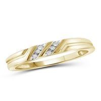 Jewellersclub Karat T.W. Beyaz Pırlanta Altın Üzeri Gümüş Trio Nişan Yüzüğü Seti