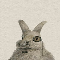 Bunny Kütüphaneci Boyama Sarılmış Tuval üzerine Baskı