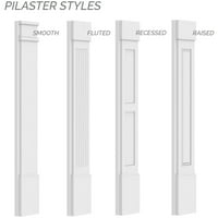 7 W 82 H 2 P İki Eşit Düz Panel PVC Pilaster w Standart Sermaye ve Taban