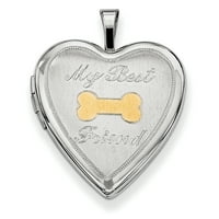 İlkel Gümüş Gümüş Rodyum kaplama Altın kaplama En İyi Arkadaşım Köpek Kemik Kalp Madalyon Forzantina kablo zinciri