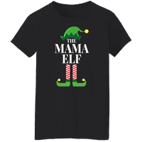 Grafik Amerika Şenlikli Noel Tatili Mama Elf kadın grafikli tişört