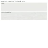 Özel Yansımalar Koleksiyonu, 2 Akülü Fau Ahşap Jaluzi, Kumlanmış Beyaz, 1 4 Genişlik 72 Uzunluk