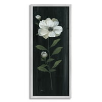 Stupell Sanayi Tek Beyaz Çiçek Delikanlı Stark Rustik Arka Plan Boyama Gri Çerçeveli Sanat Baskı Duvar Sanatı, tasarım