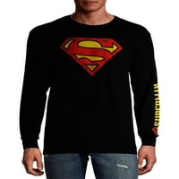 Çizgi roman erkek ve Büyük erkek Superman Klasik Kalkan grafikli tişört