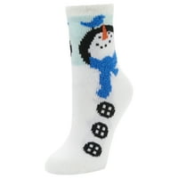 Airplus Çift Katmanlı Tatil Ekibi Çorabı, Mavi Kardan Adam, Kadın 5-10
