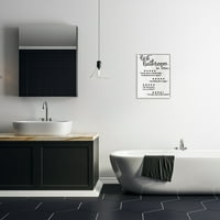 Stupell Industries Beş Yıldızlı Banyo Komik Kelime Siyah Beyaz Dokulu Tasarım, 20,Design by Daphne Polselli