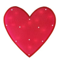 15 Işıklı parıldayan pembe kalp Sevgililer Günü pencere silueti