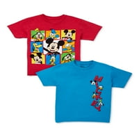 Disney Mickey Mouse Erkek Arkadaşlar Her Zaman Aşağı Grafikli tişört, 2'li Paket, 4-18 Beden