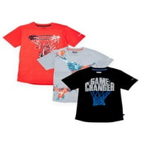 VE Erkek 4- Oyun Değiştirici Kısa Kollu Basketbol Grafik Tişörtleri, 3'lü Paket