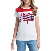 Philadelphia Phillies Kadın Kısa Kollu Beyaz Grafikli Tişört