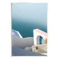 Stupell Industries Pitoresk Santorini Kıyı Binası Fotoğraf Çerçevesiz Sanat Baskı Duvar Sanatı, Tasarım Sara Zieve