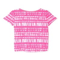 Adalet Kızları Shibori Kravat Boyası Kravat Önü Grafikli Tişört, 4 Beden- Artı