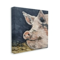 Aptal Gülümseyen Domuz Çiftlik Evi Hayvan Hayvanlar ve Böcekler Resim Galerisi Sarılmış Tuval Baskı Duvar Sanatı