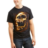 Erkek Siyah Mumya Kafatası grafikli tişört