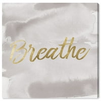 Wynwood Stüdyo Tipografi ve Tırnaklar duvar sanatı tuval baskı 'Breathe Light' Motivasyon Tırnaklar ve Atasözü-Altın,