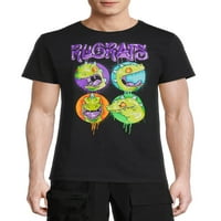 Rugrats Reptar Erkek ve Büyük erkek Airbrush Kısa Kollu grafikli tişört