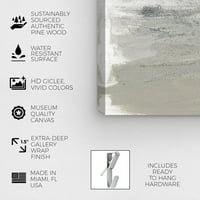 Wynwood Stüdyo Soyut Duvar Sanatı Tuval Baskılar 'Gümüş Fırtına' Boya-Gri, Beyaz