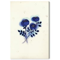 Wynwood Stüdyo Tuval Sadece Mavi Şakayık Çiçek ve Botanik Florals duvar sanatı Tuval Baskı Mavi Koyu Mavi 24x36