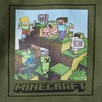 Minecraft Çift Katmanlı Grafik Kapüşonlu Sweatshirt